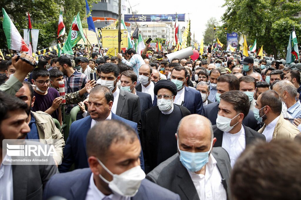Marcha en Teherán en el Día Internacional Al Quds. Foto: Agencia IRNA